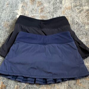 Elegant Black and Navy Mini Skirt Set